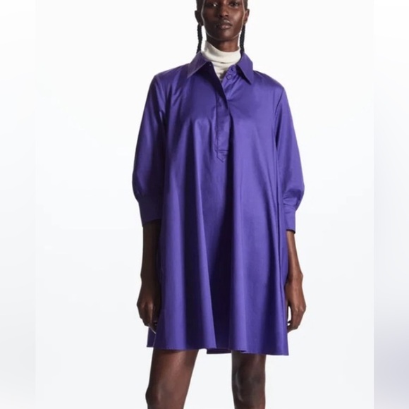 COS cotton purple shirt dress - Picture 2 of 11